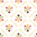 Pattern with different ice-cream on the white background. Royalty Free Stock Photo