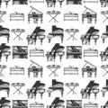 Pattern with different pianos