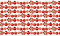 Pattern of different types of tomatoes. Watercolor drawing. White background. Royalty Free Stock Photo