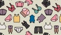 A pattern of different types of underwear.