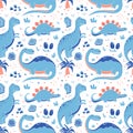 Pattern with dinosaurs Royalty Free Stock Photo