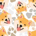 Pattern Dog Paws Shiba Inu