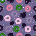 Pattern with hearts and donuts