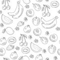 The pattern of doodle of fruit