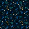 Pattern with Doodle icons Payment in the online store. Background for textiles the concept of buying online through a Royalty Free Stock Photo