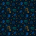 Pattern with Doodle icons Payment in the online store. Background for textiles the concept of buying online through a Royalty Free Stock Photo