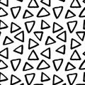 Pattern doodle triangle on a transparent background, black geometric