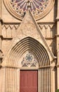 Pattern from door and window of a Catholic church Royalty Free Stock Photo
