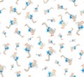 Pattern Duck with a blue bowtie a white Royalty Free Stock Photo