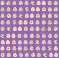 Pattern with Easter eggs. pattern on a bright purple background. holy easter. decoration for printing wrapping paper Royalty Free Stock Photo