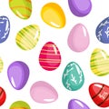 Pattern Easter eggs set, Easter holiday, colored eggs. Vector Royalty Free Stock Photo