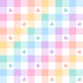 Pattern for Easter in pastel rainbow colors. Seamless geometric multicolored gradient gingham vichy tartan check plaid.