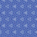 Continuous pattern with effect of embroidery richelieu in blue gzhel color, very nice pattern for textile and fabric