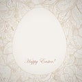 Pattern elegant easter frame with egg and rabbit.