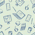 Pattern elements of office supplies Royalty Free Stock Photo