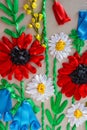 Pattern embroidered flower Royalty Free Stock Photo