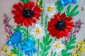 Pattern embroidered flower Royalty Free Stock Photo