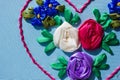 Pattern embroidered flower Royalty Free Stock Photo