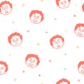 Pattern of an emotional red-headed boy.