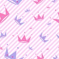 Pattern crowns stripes Royalty Free Stock Photo