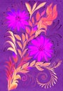 Pattern in ethnic style. Petrikovskaya painting. Flower composition. Stylized flowers. Use printed materials, signs, objects, webs