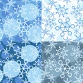Pattern with falling snowflakes