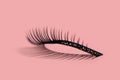 A pattern of false lashes on pink Royalty Free Stock Photo