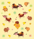 Pattern with farm animals