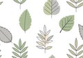 Pattern features stylized leaves in muted Royalty Free Stock Photo