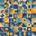 Pattern featuring a diverse array of shapes such as circles squares Royalty Free Stock Photo