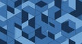 Pattern featuring interlocking hexagons and cubes in varying Royalty Free Stock Photo