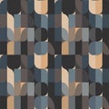 Pattern featuring interlocking shapes with rounded edges in a seamless Royalty Free Stock Photo