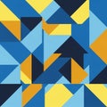 Pattern featuring interlocking triangles in shades of blue and Royalty Free Stock Photo