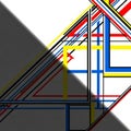 Pattern featuring intersecting lines in red, blue, yellow, and Royalty Free Stock Photo