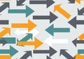Pattern featuring overlapping arrows in various colors such as teal, orange, white, and dark gray, Royalty Free Stock Photo
