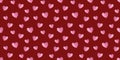 Pink hearts seamless pattern on deep red background, romantic Valentine design for wrapping paper, textiles, and decor Royalty Free Stock Photo