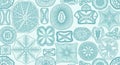 Pattern featuring a variety of diatoms microscopic algae in a Royalty Free Stock Photo