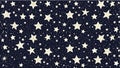 Starry night pattern with white and yellow stars isolated on dark background Royalty Free Stock Photo