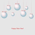 Pattern with festive balls with text Happy New Year Winter background for New Year and Christmas