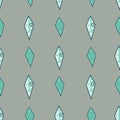 Pattern Filled Diamond shape stripes teal on gray Seamless pattern Vector hand drawn doodle style illustration