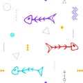 Pattern fish skeleton seamless