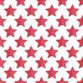 The pattern of the five-pointed star composed of red hearts