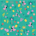 Pattern with flamingo in nice color. Vector in EPS 10