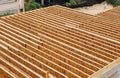 A pattern of floor joist in a new construction