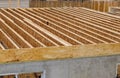 A pattern of floor joist in a new construction Royalty Free Stock Photo