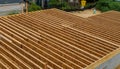 A pattern of floor joist in a new construction Royalty Free Stock Photo