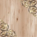 Pattern of flower carved golden frame on white
