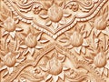 Pattern of flower carved on wood Royalty Free Stock Photo