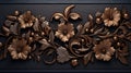 Pattern of flower carved on wood background Royalty Free Stock Photo