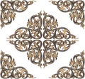 Pattern of flower carved on wood for decoration isolated on whit Royalty Free Stock Photo